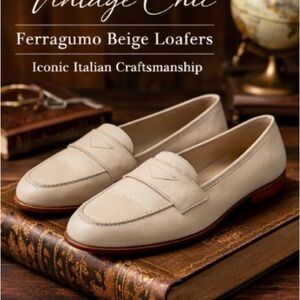 Salvatore Ferragamo Beige Loafers Size 8.5 2A